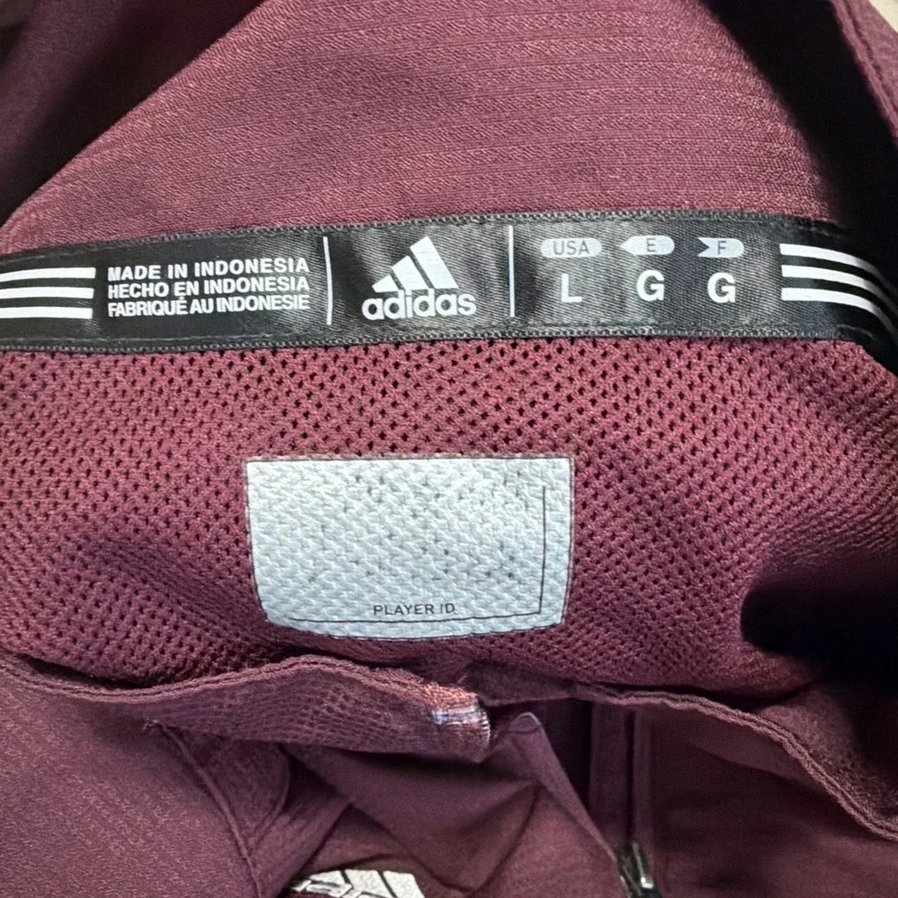 Adidas Maroon Full Zip Lightweight Jacket EUC Size Large‎